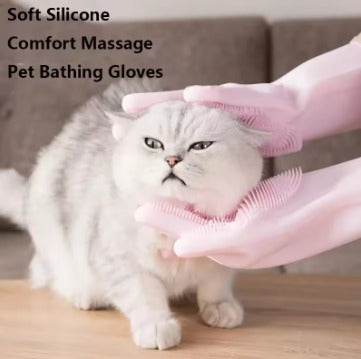 Pet Grooming Cleaning Gloves Bathing Shampoo Scrubber | Hair Removal Magic Sponge Cleaner - Pet Care Essentials