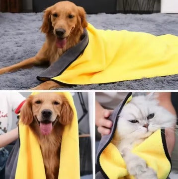 Quick-drying Pet Dog and Cat Towels Soft Fiber Towels Water-absorbent Bath Towel Convenient Pet Shop Cleaning Towel Pet Supplies
