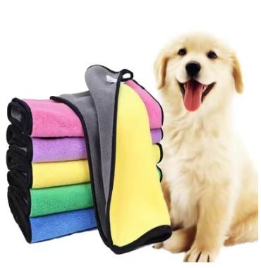 Quick-drying Pet Dog and Cat Towels Soft Fiber Towels Water-absorbent Bath Towel Convenient Pet Shop Cleaning Towel Pet Supplies