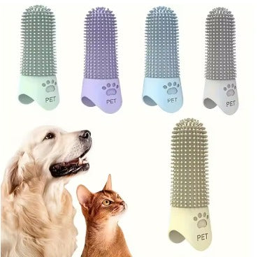 Soft Silicone Dog Toothbrush 360° Finger Toothbrush for Dogs Cats Durable Pet Finger Brush Tooth Cleaning Tool for All Breeds