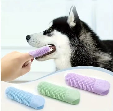 Soft Silicone Dog Toothbrush 360° Finger Toothbrush for Dogs Cats Durable Pet Finger Brush Tooth Cleaning Tool for All Breeds