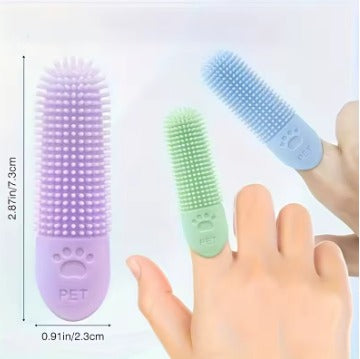 Soft Silicone Dog Toothbrush 360° Finger Toothbrush for Dogs Cats Durable Pet Finger Brush Tooth Cleaning Tool for All Breeds