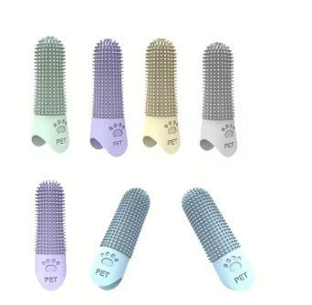 Soft Silicone Dog Toothbrush 360° Finger Toothbrush for Dogs Cats Durable Pet Finger Brush Tooth Cleaning Tool for All Breeds