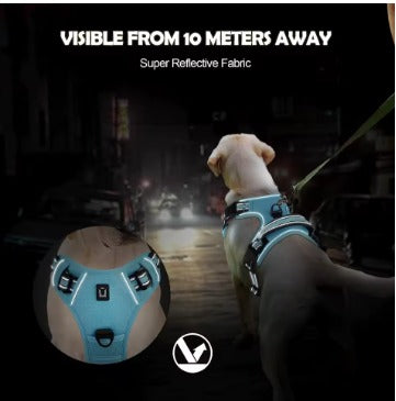 No Pull Dog Harness, Adjustable Soft Padded Pet Vest with Easy Control Handle